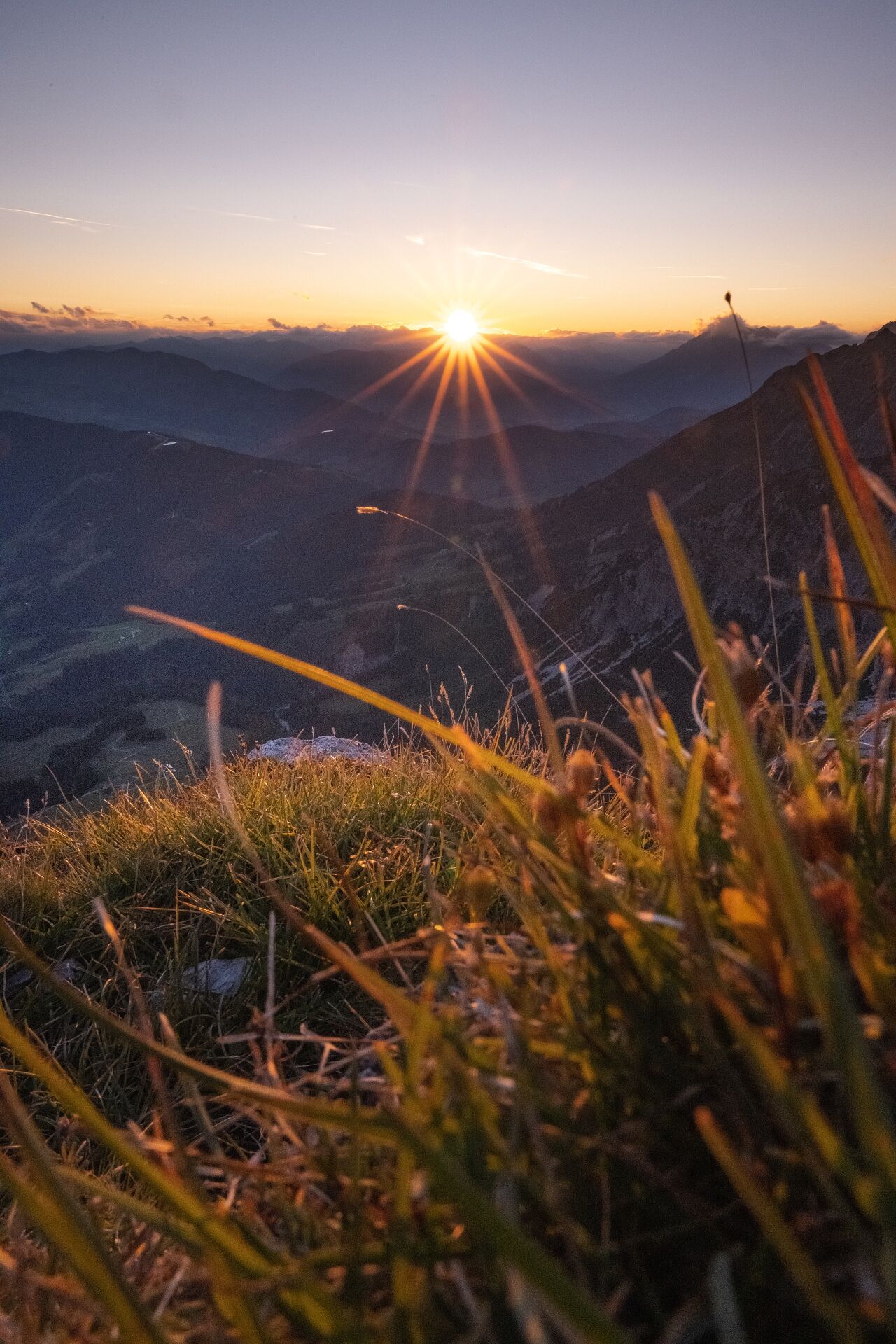 Wandern mit Sonnenuntergang in der Region Hochkönig